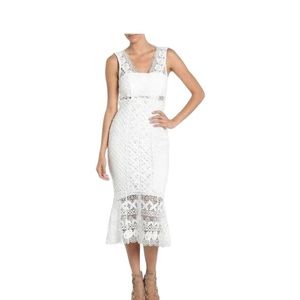Bardot Ivory Crochet Odyssey Midi Dress size 8